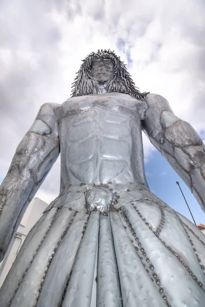 Olhao Portugal Mai 2018 Statue Mythe Géant Arraul Sur Ville — Photo