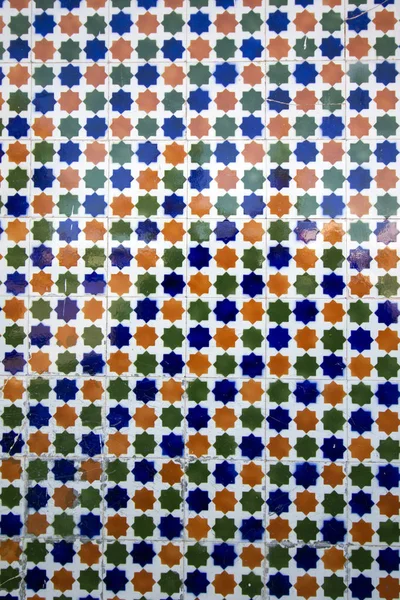 Vista Próxima Bela Obra Arte Geométrica Cerâmica Azulejana Portuguesa — Fotografia de Stock