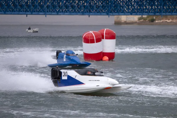 Portimao Portugália Május 2018 Motorcsónak Versenyzés Egy Folyón Portimao Portugália — Stock Fotó