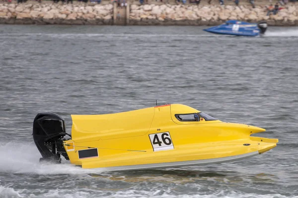 Portimão Portugal Maj 2018 Snabb Motorbåt Racing Flod Portimao Portugal — Stockfoto