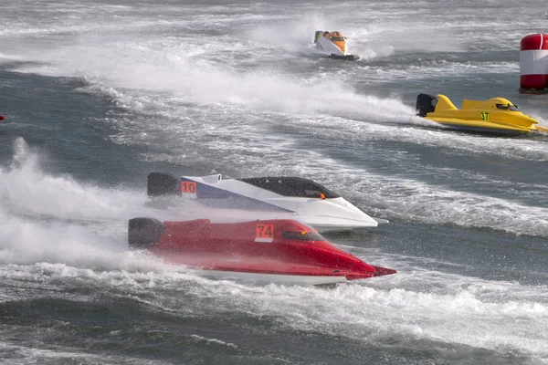 Portimao Portugalsko Květen 2018 Rychlý Motorový Člun Závodní Řece Portimao — Stock fotografie