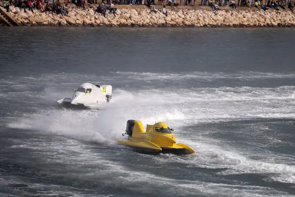 Portimao Portugalsko Květen 2018 Rychlý Motorový Člun Závodní Řece Portimao — Stock fotografie