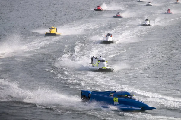 Portimao Portugália Május 2018 Motorcsónak Versenyzés Egy Folyón Portimao Portugália — Stock Fotó