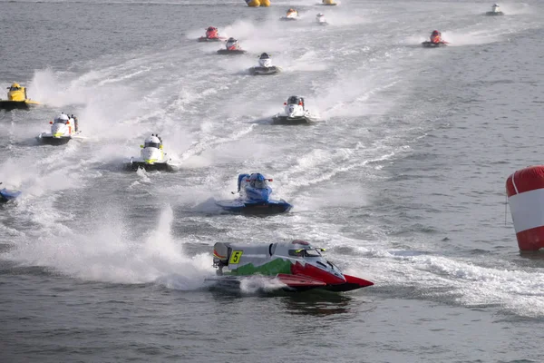 Portimao Portugalsko Květen 2018 Rychlý Motorový Člun Závodní Řece Portimao — Stock fotografie