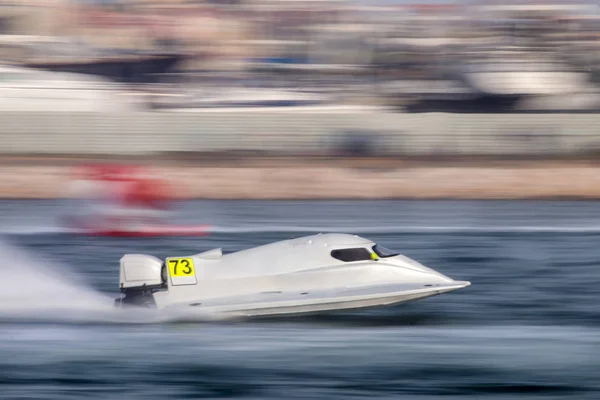 Portimao Portekiz Mayıs 2018 Hızlı Powerboat Portimao Portekiz Bir Nehir — Stok fotoğraf