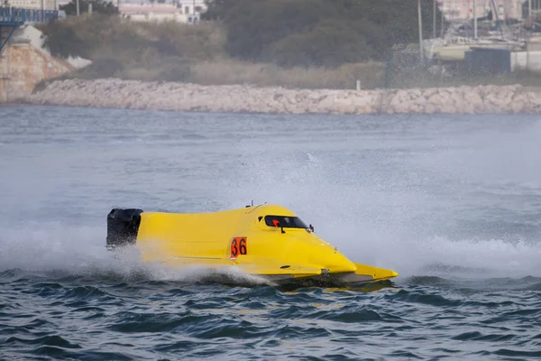 Portimao Portugália Május 2018 Motorcsónak Versenyzés Egy Folyón Portimao Portugália — Stock Fotó