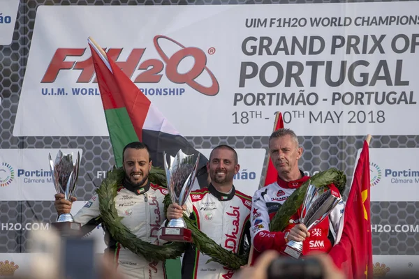 Portimao Portugália Május 2018 Pole Pozíció Nyertesei Portugál Nagydíj Motorcsónak — Stock Fotó