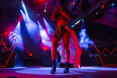 Faro, Portekiz: 31 Ağustos, 2018 - müzik grubu, Blaya, Festival F, büyük bir festival üzerinde gerçekleştirir.