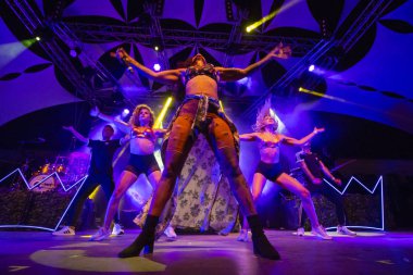 Faro, Portekiz: 31 Ağustos, 2018 - müzik grubu, Blaya, Festival F, büyük bir festival üzerinde gerçekleştirir.