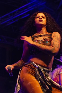 Faro, Portekiz: 31 Ağustos, 2018 - müzik grubu, Blaya, Festival F, büyük bir festival üzerinde gerçekleştirir.