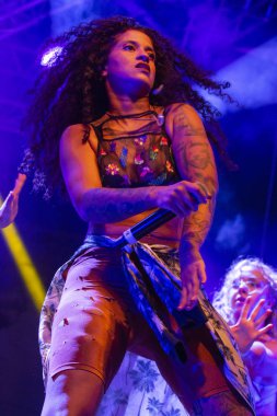 Faro, Portekiz: 31 Ağustos, 2018 - müzik grubu, Blaya, Festival F, büyük bir festival üzerinde gerçekleştirir.