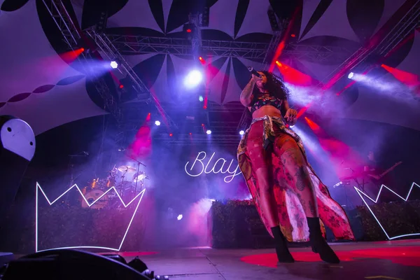 Faro, Portekiz: 31 Ağustos, 2018 - müzik grubu, Blaya, Festival F, büyük bir festival üzerinde gerçekleştirir.