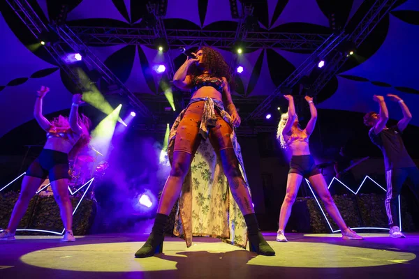 Faro, Portekiz: 31 Ağustos, 2018 - müzik grubu, Blaya, Festival F, büyük bir festival üzerinde gerçekleştirir.