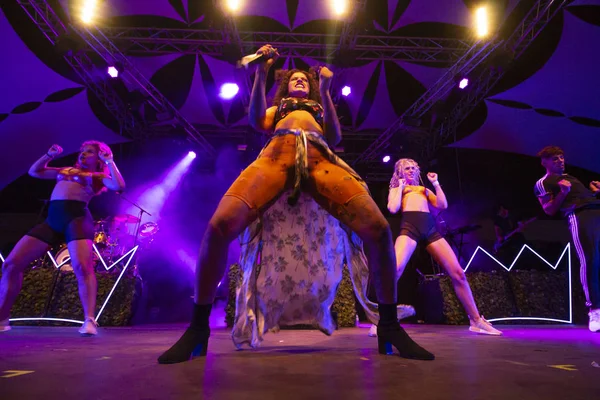 Faro, Portekiz: 31 Ağustos, 2018 - müzik grubu, Blaya, Festival F, büyük bir festival üzerinde gerçekleştirir.