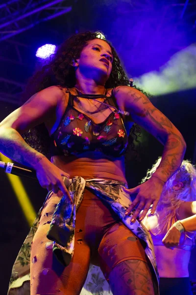 Faro, Portekiz: 31 Ağustos, 2018 - müzik grubu, Blaya, Festival F, büyük bir festival üzerinde gerçekleştirir.