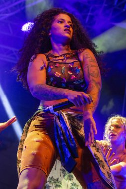 Faro, Portekiz: 31 Ağustos, 2018 - müzik grubu, Blaya, Festival F, büyük bir festival üzerinde gerçekleştirir.