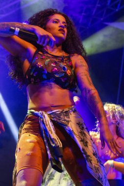 Faro, Portekiz: 31 Ağustos, 2018 - müzik grubu, Blaya, Festival F, büyük bir festival üzerinde gerçekleştirir.