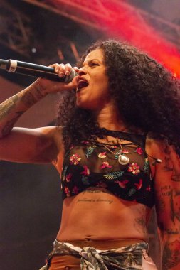 Faro, Portekiz: 31 Ağustos, 2018 - müzik grubu, Blaya, Festival F, büyük bir festival üzerinde gerçekleştirir.