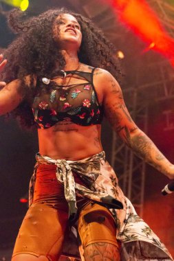 Faro, Portekiz: 31 Ağustos, 2018 - müzik grubu, Blaya, Festival F, büyük bir festival üzerinde gerçekleştirir.