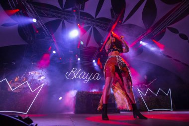 Faro, Portekiz: 31 Ağustos, 2018 - müzik grubu, Blaya, Festival F, büyük bir festival üzerinde gerçekleştirir.