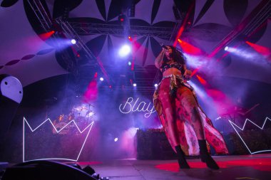 Faro, Portekiz: 31 Ağustos, 2018 - müzik grubu, Blaya, Festival F, büyük bir festival üzerinde gerçekleştirir.