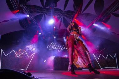 Faro, Portekiz: 31 Ağustos, 2018 - müzik grubu, Blaya, Festival F, büyük bir festival üzerinde gerçekleştirir.