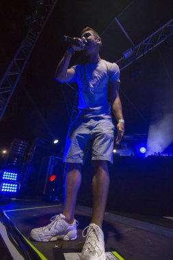 Faro, Portekiz: 31 Ağustos, 2018 - müzik sanatçı, Domi, Festival F üzerinde gerçekleştirir