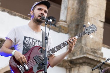 Faro, Portekiz: 31 Ağustos, 2018 - müzik grubu, Luis Severo, Festival F üzerinde gerçekleştirir