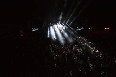 Faro, Portekiz: 30 Ağustos, 2018 - seyirci izle müzik sanatçısı Festivali f, Faro, Portekiz şehir büyük bir festival.