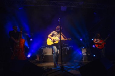 Faro, Portekiz: 31 Ağustos, 2018 - müzik sanatçı, Daniel Kemish, Festival F üzerinde gerçekleştirir