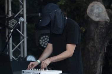 Faro, Portekiz: 31 Ağustos, 2018 - Festivali F, Faro, Portekiz şehir büyük bir festival müzik sanatçı grubu, Ermo, gerçekleştirir.