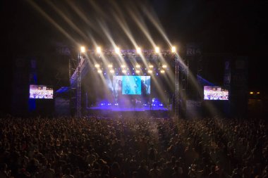 Faro, Portekiz: 1 Eylül, 2018 - seyirci izle müzik sanatçısı Festivali f, Faro, Portekiz şehir büyük bir festival.