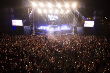 Faro, Portekiz: 1 Eylül, 2018 - seyirci izle müzik sanatçısı Festivali f, Faro, Portekiz şehir büyük bir festival.