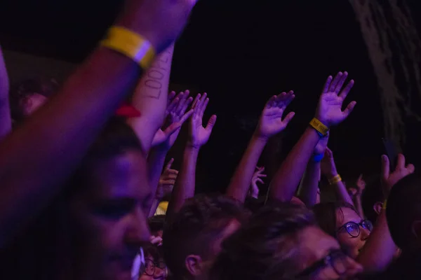 Faro Portugal Agosto 2018 Audiencia Ver Música Artista Festival Gran — Foto de Stock