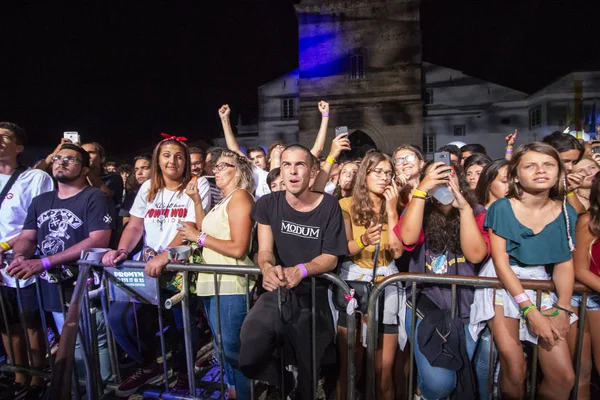 Faro Portugal Août 2018 Audience Regarder Artiste Musical Sur Festival — Photo