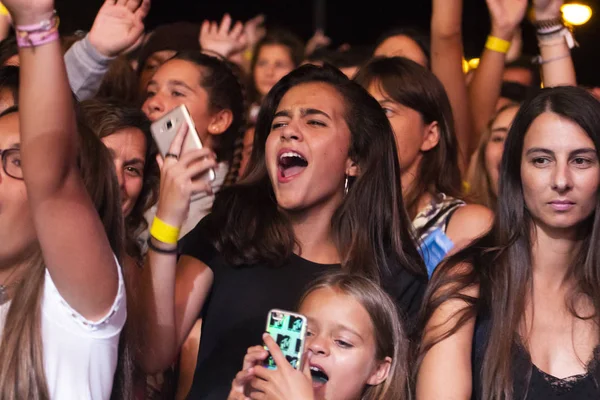 Faro Portugal August 2018 Publikum Sieht Musikkünstler Auf Festival Einem — Stockfoto