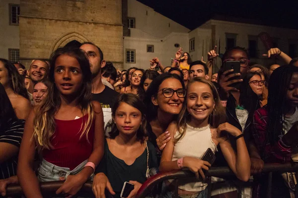 Faro Portugal Août 2018 Audience Regarder Artiste Musical Sur Festival — Photo