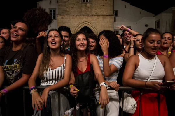 Faro Portugal Août 2018 Audience Regarder Artiste Musical Sur Festival — Photo