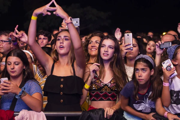 Faro Portugal August 2018 Publikum Sieht Musikkünstler Auf Festival Einem — Stockfoto