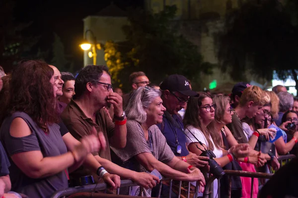 Faro Portugalsko Srpna 2018 Publikum Sledovat Hudební Umělec Festival Velký — Stock fotografie