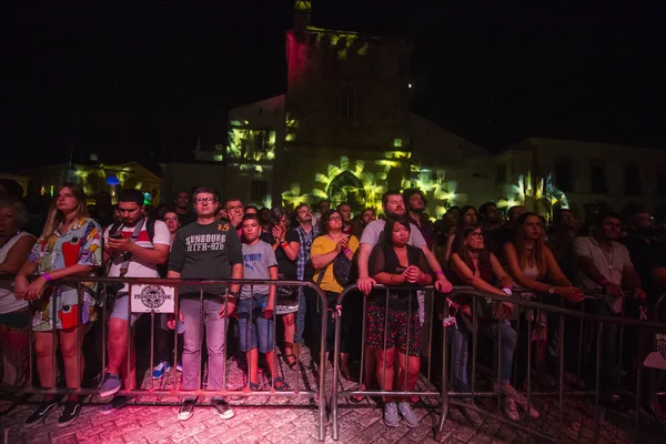Faro Portugal Agosto 2018 Audiencia Ver Música Artista Festival Gran — Foto de Stock
