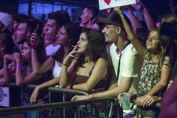 Faro Πορτογαλία Σεπτεμβρίου 2018 Κοινό Ρολόι Καλλιτέχνη Μουσικής Στο Φεστιβάλ — Φωτογραφία Αρχείου