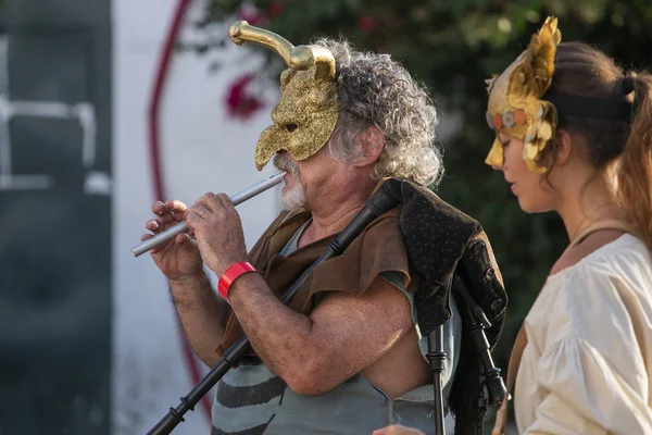 Faro Portugal Augusti 2018 Slagverk Bandet Tecken Kostym Festival — Stockfoto