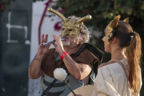 Faro Portugal Augusti 2018 Slagverk Bandet Tecken Kostym Festival — Stockfoto