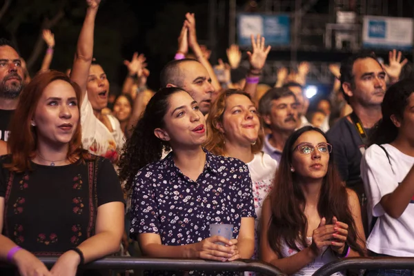 Faro Portugalsko Srpna 2018 Publikum Sledovat Hudební Umělec Festival Velký — Stock fotografie