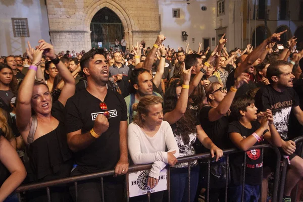 Faro Portugal Août 2018 Audience Regarder Artiste Musical Sur Festival — Photo