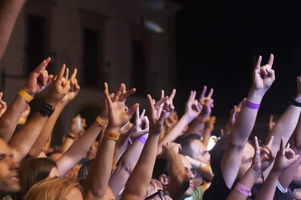 Nahaufnahme Der Hände Auf Dem Konzertfestival — Stockfoto