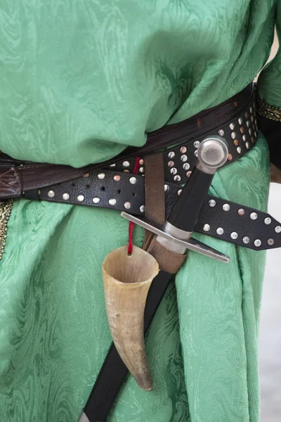 中世の服の詳細のクローズ アップ表示 — ストック写真