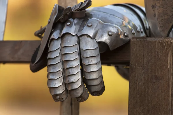 Weergave Van Knight Ijzeren Handschoen Scherm Beurs Sluit — Stockfoto