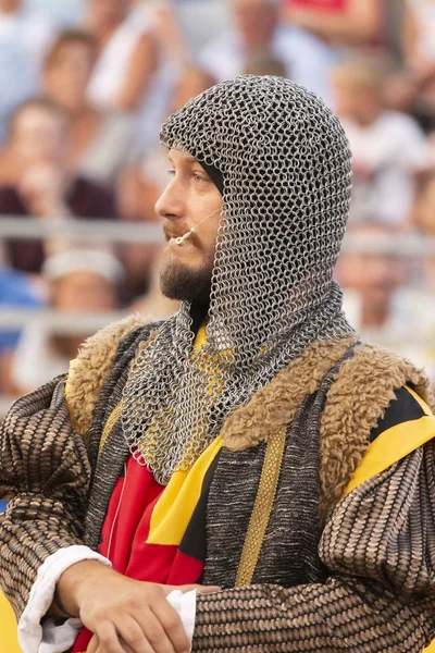 Silves Portugalia Sierpień 2018 Medieval Costume Znaków Średniowiecznej Imprezy Targowej — Zdjęcie stockowe